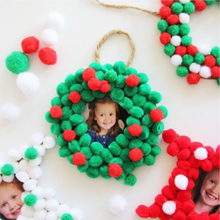 Load image into Gallery viewer, 11/23 Morning Workshop, Pom-Pom Picture Frame Christmas Ornaments