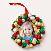 Load image into Gallery viewer, 11/23 Morning Workshop, Pom-Pom Picture Frame Christmas Ornaments